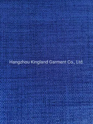 Ifr Fireproof Yarn Polyester Wide Double Width Linen Look Dark Blue Voilet Blackout Curtain /Sofa Fabric for Living Room