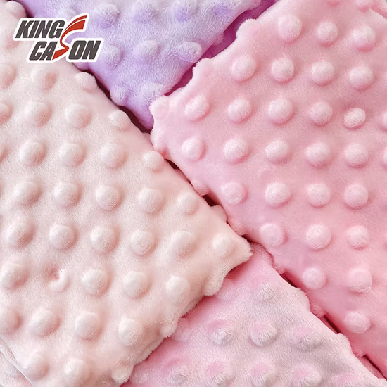 Kingcason Polyester Super Soft Minky DOT Baby Velvet Fabric for Baby Blankets
