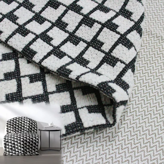 Hot Sale Home Textile Soft 100% Polyester Chenille Jacquard Fabric for Sofa Chair Furniture Cushion Pillow Decoration